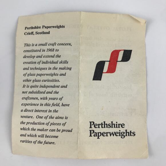 Perthshire 1980C Floral Amethyst Flash Overlay Faceted Lampwork Paperweight Cert - Picture 8 of 16